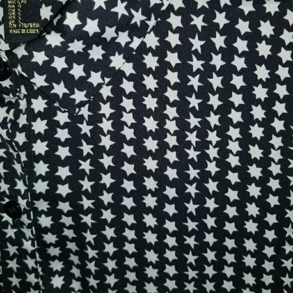 Forever 21 Black w/ White Stars Button-Up. - Picture 4 of 5